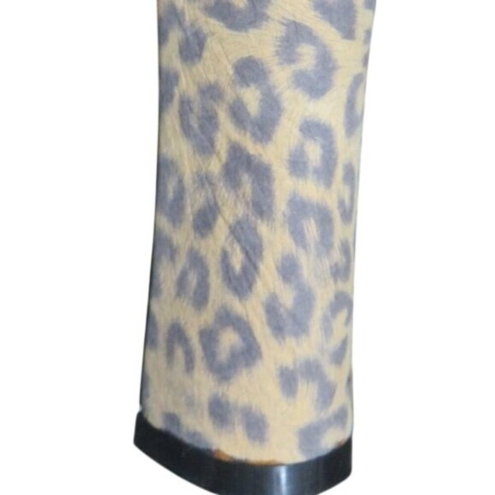 Envy Riva Black Italian Suede w/ leopard print chunky heel & platform booties 9 - Picture 13 of 16